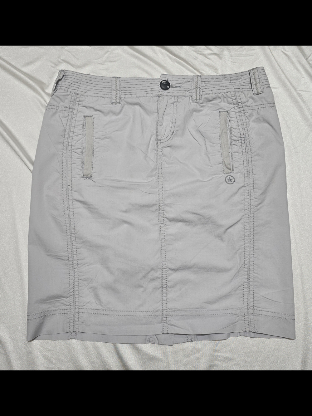Converse Light Gray Pencil Skirt with Utility Pockets